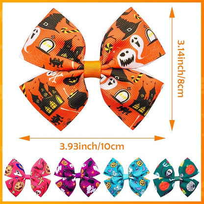 24Pcs/12 Pairs 4" Halloween Dog Hair Bows