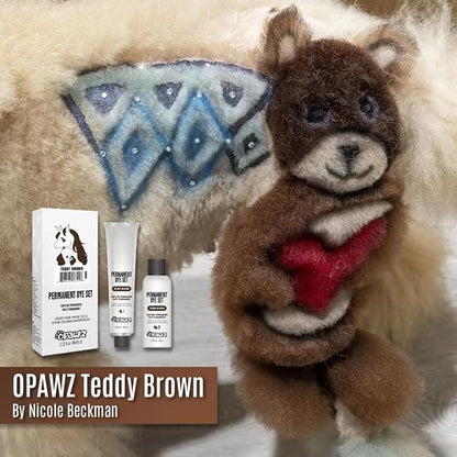 OPAWZ Permanent Dog Hair Dye, Pet Hair Dye Safely Used by Grooming Salons for a Decade, Pet Safe Dye Lasts Over 20 Washes, Bright Color for Dogs and Horses (Teddy Brown)