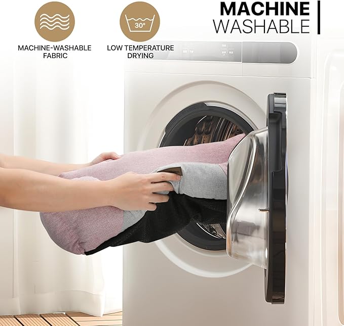 MoNiBloom 27"x21"x7" Dog Beds for Medium Small Dogs Machine-Washable Linen-Like Fabric Pet Beds Warming Cozy Soft Bed for Dogs and Cat