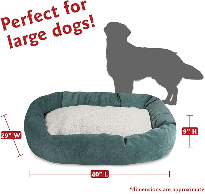 40 inch Azure Villa Collection Sherpa Bagel Dog Bed