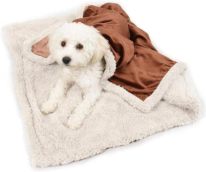 Puppy Blanket, Super Soft Sherpa Dog Blankets and Throws Cat Fleece Sleeping Mat for Pet Small Animals 45x30 Brown