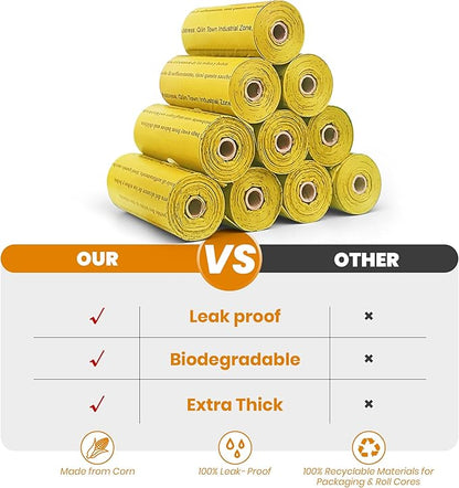 Biodegradable Poop Bags-600 Counts 40 Rolls, 100% Tear