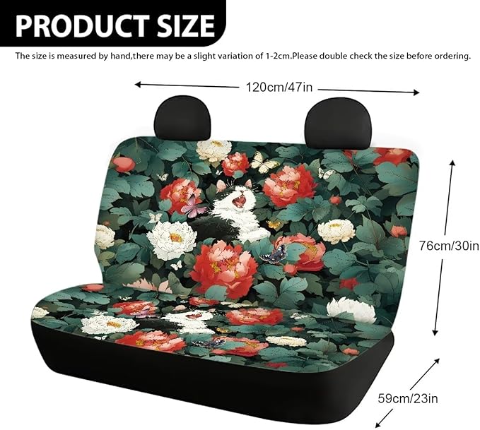 AFPANQZ Cartoon Cat Flowers Car Seat Cover