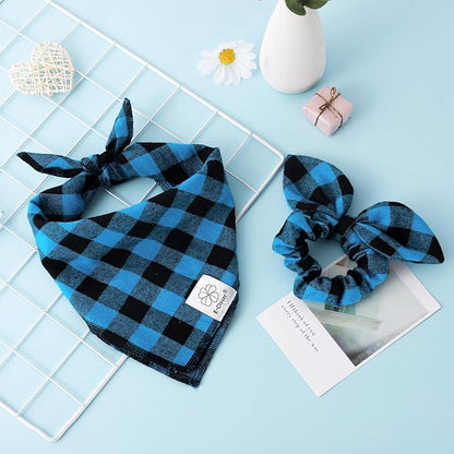 E-Clover Dog Bandanas & Matching Scrunchie Boy Dog