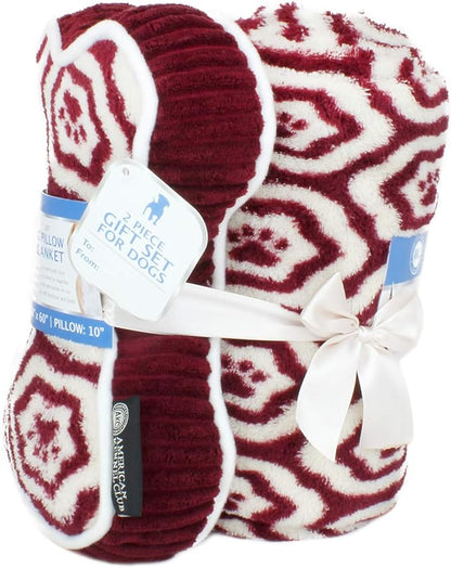 AKC 60"x50" Pet Blanket & 10" Pillow Set