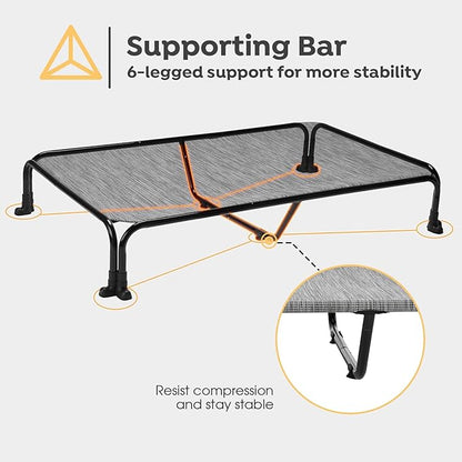 Veehoo Elevated Dog Bed 47" x 29", Black