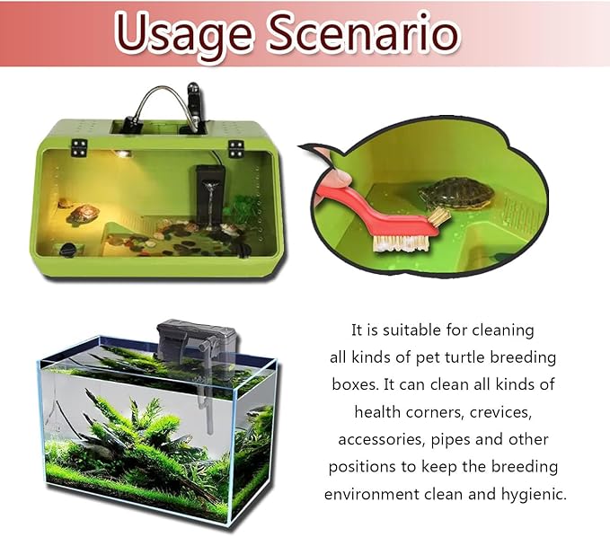 3 Pcs Turtle Cleaning Brush, Remove Aquatic Mud, Dirt, & Contaminants from Tortoises Shells, Aquarium Brush for Cleaning Turtle, Reptile Food Dish