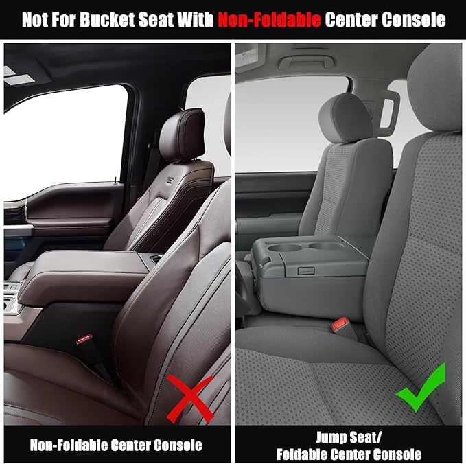sportuli Truck Front Seat Cover Replce for Ford F150 F250 and Dodge Ram 1500 2500 with Foldable Bucket Console 600D Oxford