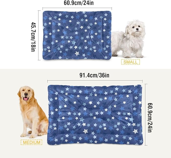 Stars Pet Bed Pad Soft Dog Bed Mat with Anti-Slip Bottom