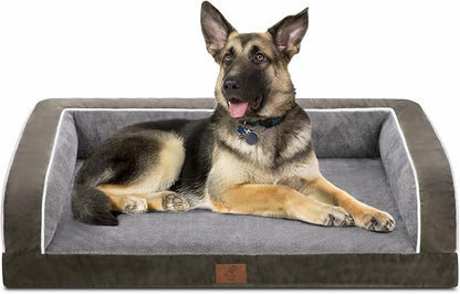 XL Dog Bed, Dog Beds for Extra Large Dogs, Washable Dog Bed with Removale Bolsters, High Bolster Dog Bed with Nonslip Bottom, Extra Large Dog Bed up to 100 lbs