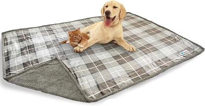 PetAmi WATERPROOF Dog Blanket For Bed 80x60 Plaid