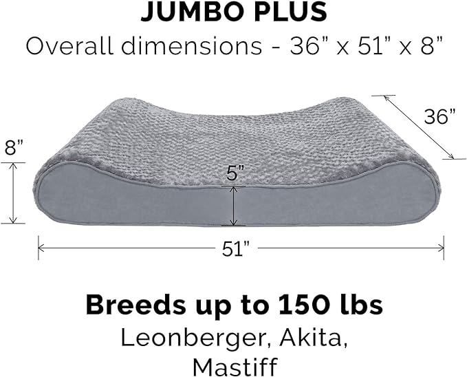 Furhaven Replacement Dog Bed Cover Ultra Plush Faux Fur & Suede Contour Luxe Lounger