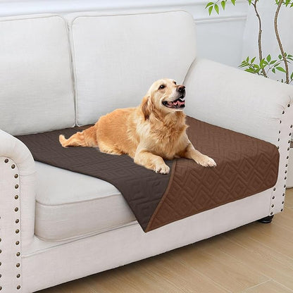 hyha Waterproof Dog Blanket, Soft Dog Bed Cover Pet Blankets, Waterproof Sofa Couch Cover for Dogs Washable, Reversible Pet Couch Covers for Sofa Furniture (30x53 Inch, Brown/Chocolate)