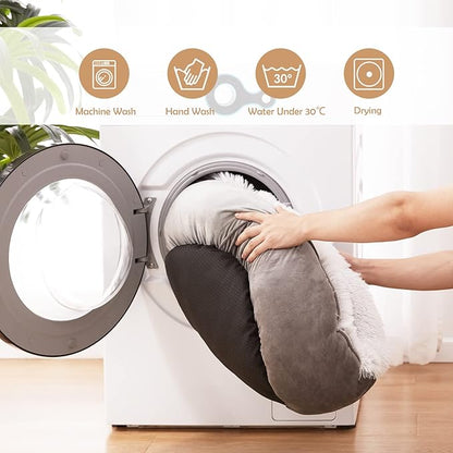 JOEJOY Small Dog Bed & Cat Bed (20", Grey)