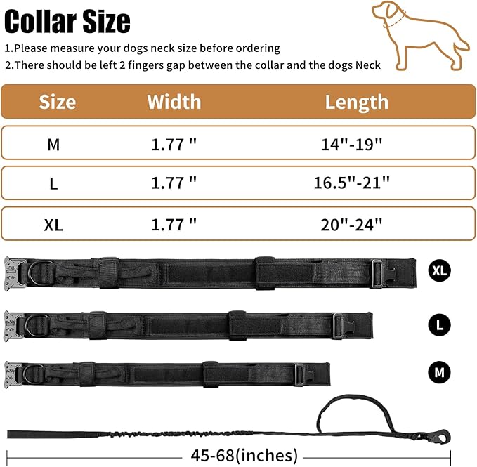 Tactical Dog Collar Leash Set
