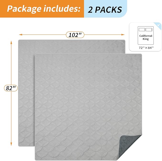 2 Packs Waterproof Dog Blankets Washable for Large Dog, Pet Couch Covers Protect Bed Sofa Furniture, Soft Reversible Dog Blankets Anti Scratches Dirty for Puppy Kids (82"×102", Light/Dark Grey)