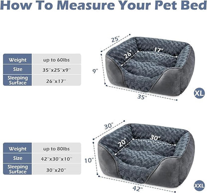 INVENHO X-Large Dog Bed for Large Medium Small Dogs XL(35"x25"x10")