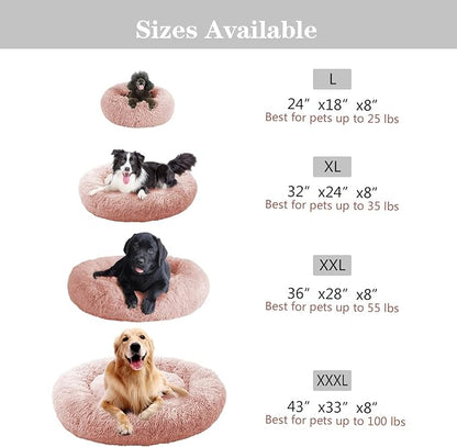 MFOX Calming Dog Bed (L/XL/XXL/XXXL) for Medium and 25/35/55/100lbs