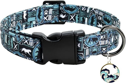 Leopard Patterns Dog Collar with Pendant