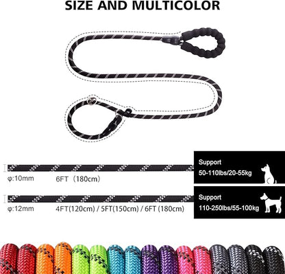 Slip Leads Dog Leash 4/5/6 FT (3/8''- 6FT,