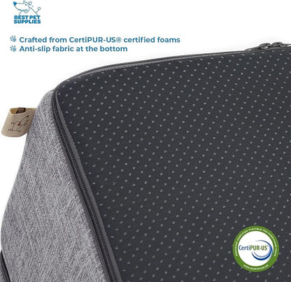 Made in USA Foldable Pet Steps/Stairs with CertiPUR-US Certified Foam by Best Pet Supplies 4-Steps (H: 22"), Model:STF241-L