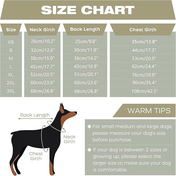 IDOMIK Warm Dog Coats with Harness 3XL