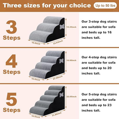 Dog Stairs for Small Dogs 3 Steps