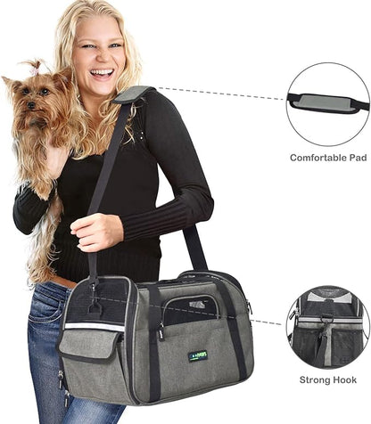 JESPET Soft-Sided Kennel Pet Carrier for Small Dogs, Cats, Puppy, Airline Approved Cat Carriers Dog Carrier Collapsible, Travel Handbag & Car Seat