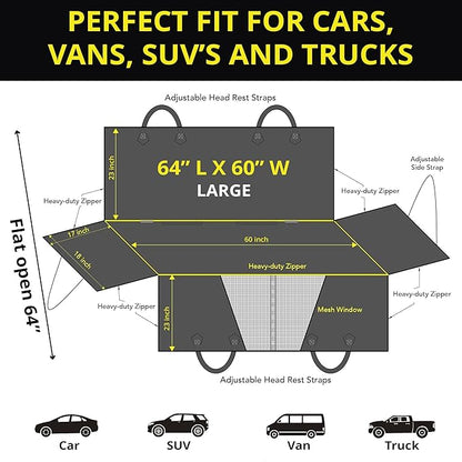 Meadowlark XL Premium Dog Car Seat Cover for Back Seat