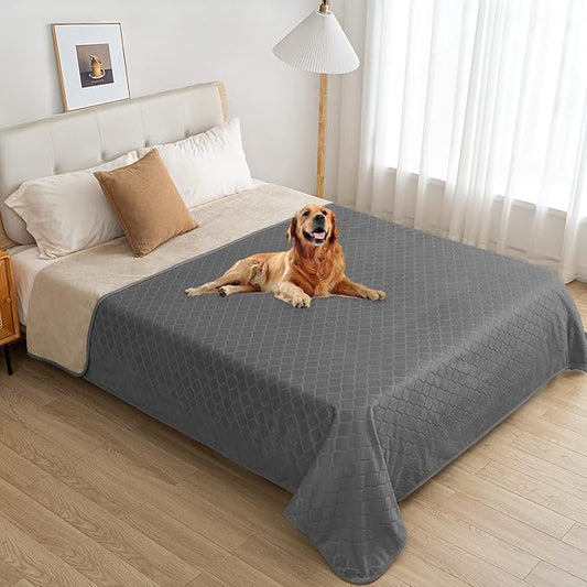 fuguitex Waterproof Dog Blanket Bed Cover Dog Crystal Velvet Moroccan Fuzzy Cozy Plush Pet Blanket Throw Blanket for Couch Sofa(82 * 102 inch