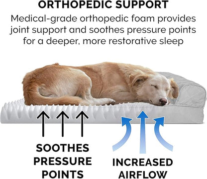 Furhaven Orthopedic Dog Bed for Large/Medium Dogs w/ Removable Bolsters & Washable Cover 55 lbs
