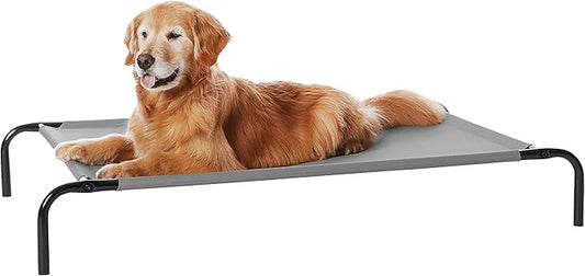 Amazon Basics Cooling Elevated Dog Bed with Metal Frame 51 x 31 x 8 Inch,