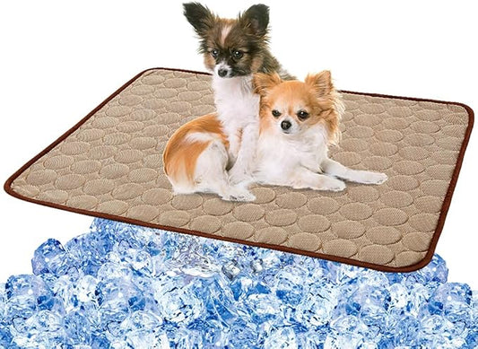 VeMee Cooling Mat Pad for Dogs Cats Ice Silk Mat Cooling Blanket Cushion for Kennel/Sofa/Bed/Floor/Car Seats Cooling (L: 28 x 22 inches