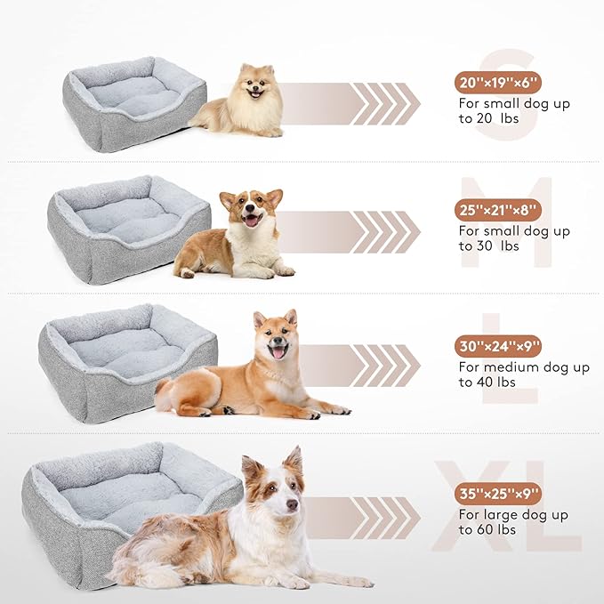 FURTIME Small Dog Beds for Small Dogs S(20''x19''x6'')