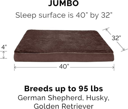 Furhaven Replacement Dog Bed Cover Terry & Suede Mattress, Machine Washable - Espresso, Jumbo (X-Large)