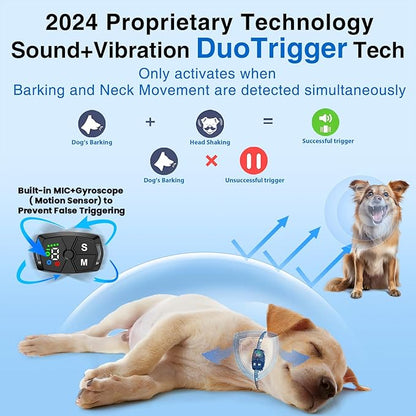 Dog Bark Collar 2024 Smart Modes，7 Adjustable