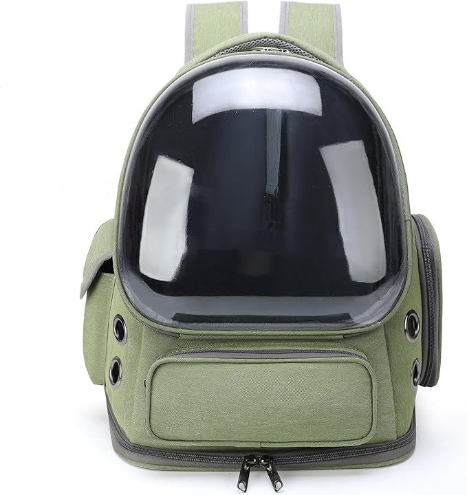 Cat Backpack Carrier for Cats and Small Dogs, Breathable Cat Bubble Backpack, Airline Approved Pet Travel Carrier for Hiking Camping & Outdoor(Green) 1