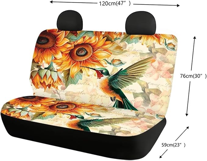 Tupalatus 2 Pack Car Back Seat Covers Durable Anti Dirty Auto Bench Seat Protector Pet Dog Seat Cushion Car Interior Decor