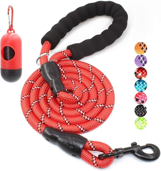 BAAPET 2/4/5/6 FT Dog Leash with Comfortable Padded Handle and Highly Reflective Threads for Small Medium and Large Dogs (6FT-1/2''