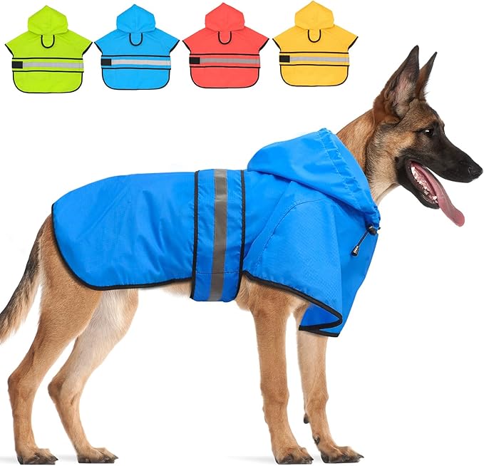 Candofly Dog Raincoat Reflective Dog Rain Jacket Waterproof Hooded Ponch Dog Rain Coat for Small Medium Large Dogs (XX-Large