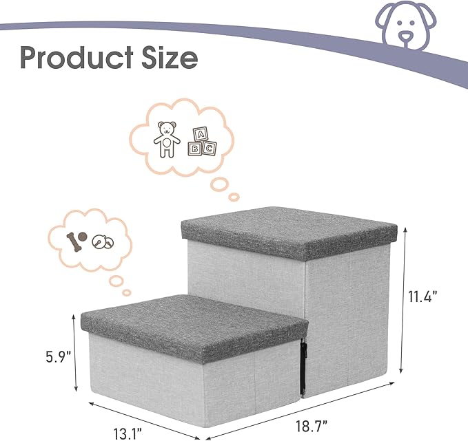 Dog Stairs with Storage 2 Tiers 50 lbs