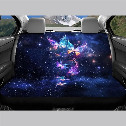 AFPANQZ Galaxy Butterfly Car Rear Seat Covers Split 2 Pack