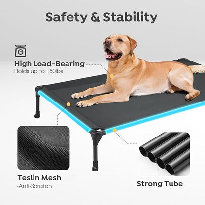 Veehoo 2 Pack Raised Dog Bed 42" x 30", Black, CWC1803-L