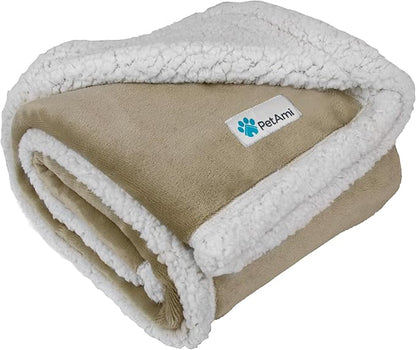 PetAmi Dog Blanket for Bed 60x80 Taupe
