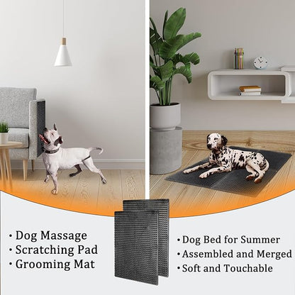 2 PCS Soft Itch Relief Dog Mat, Dog Bed for Back Scratcher and Massager, 21.65'' x 19.69'', Gentle Scratching Post Pad, Fit for Sofa, Dog Bed, Wooden Stake, Wall, etc (X-Large)