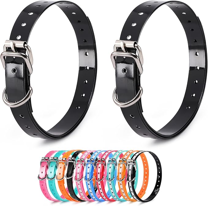 Replacement Collar Strap 3/4',Adjustable,Metal Buckled,Waterproof Pack2)
