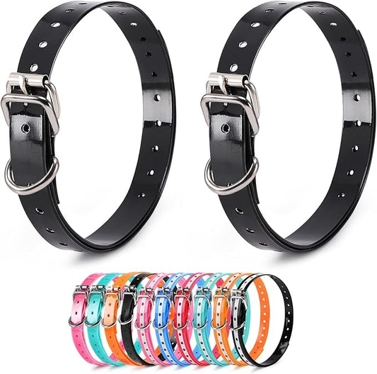 Replacement Collar Strap 3/4',Adjustable,Metal Buckled,Waterproof Pack2)