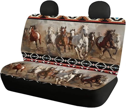 Horse Tribal Front Back Seat Cover Cute Seat