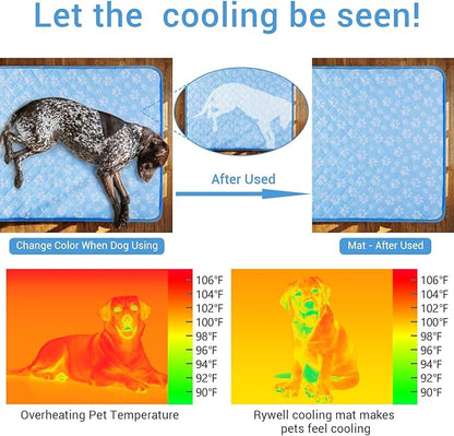 Rywell Self-Cooling Mat for Dogs Small 24'' x 18''- Endothermic