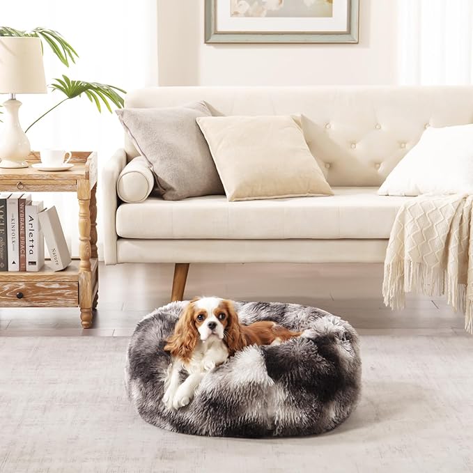 Calming Dog Bed for Medium Large Dogs 39", Ink